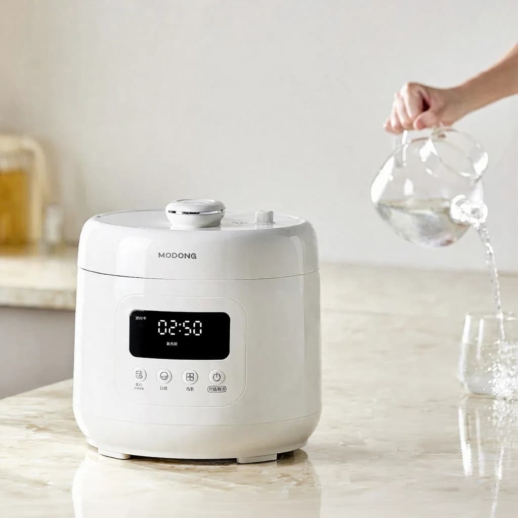 4L Electric Pressure Cooker with Ceramic Liner, 800W, 17-24H Timer