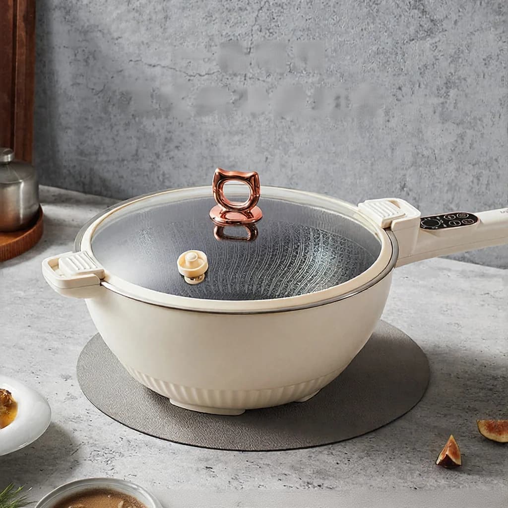 6L Electric Cooking Pot With Stainless Steel Steamer