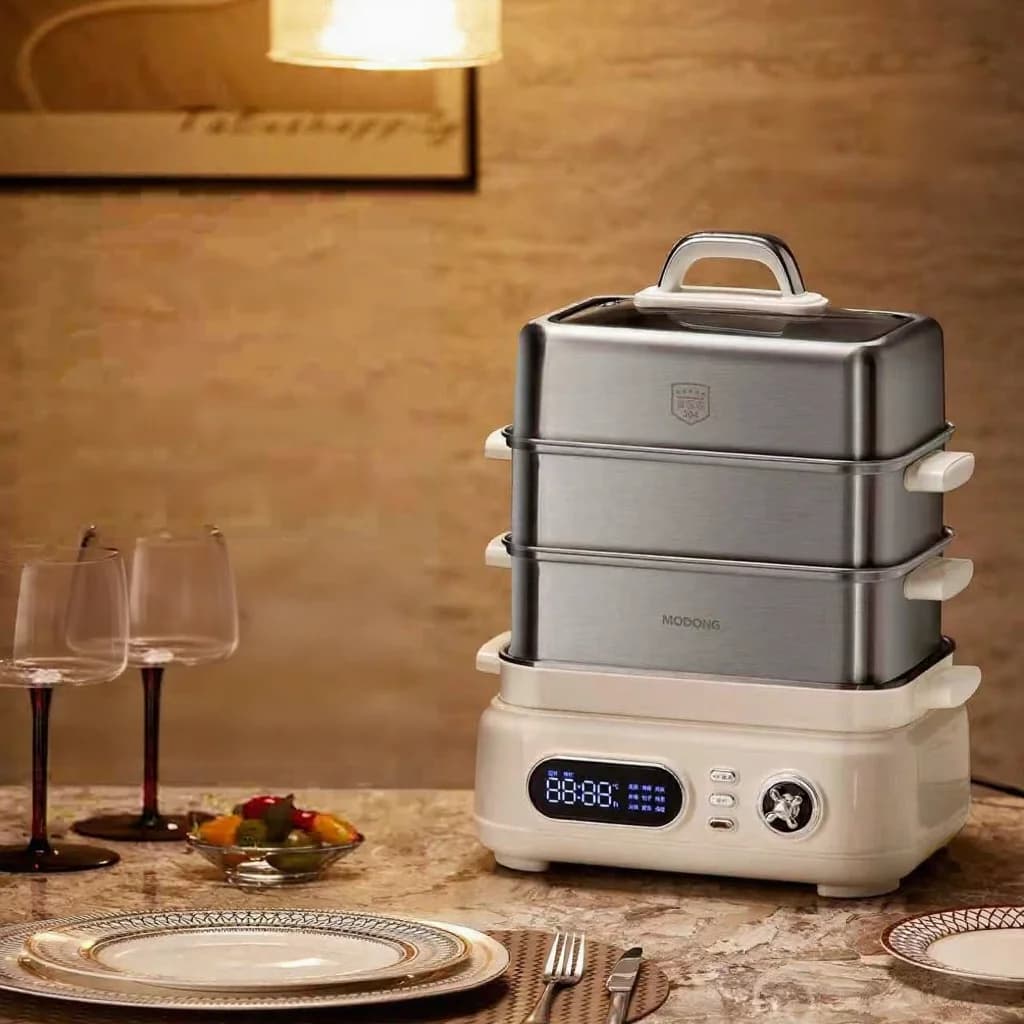 Electric Stainless Steel 3-Tier Steam Cooker 18L 220V 1500W