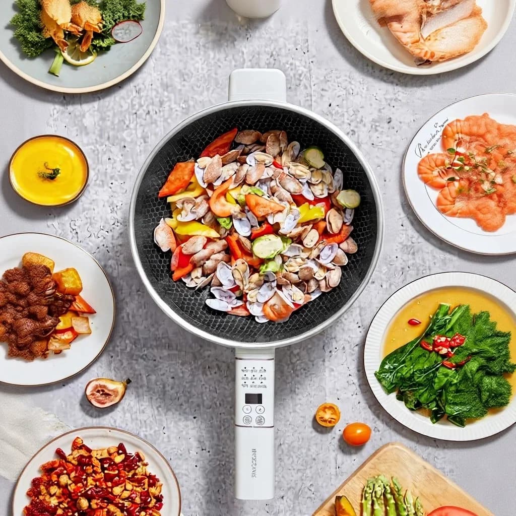 Electric Multifunction Hot Pot with Steam Basket 5L 220V