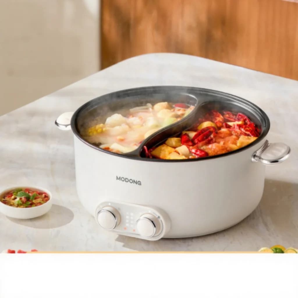 6L Dual Zone Electric Hot Pot With Independent Temperature Control