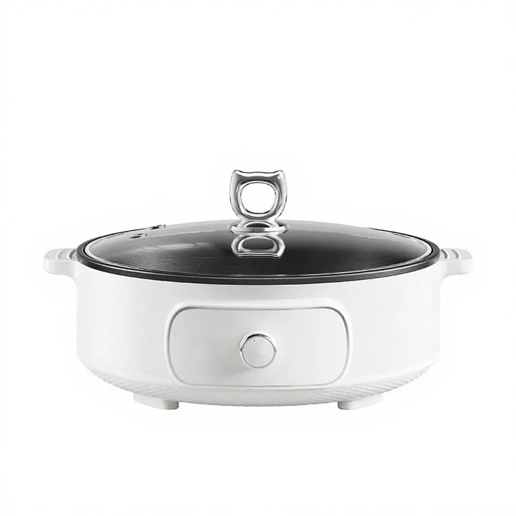 Electric Griddle Pan with Lid 1800W 3 Heat Settings Non-Stick