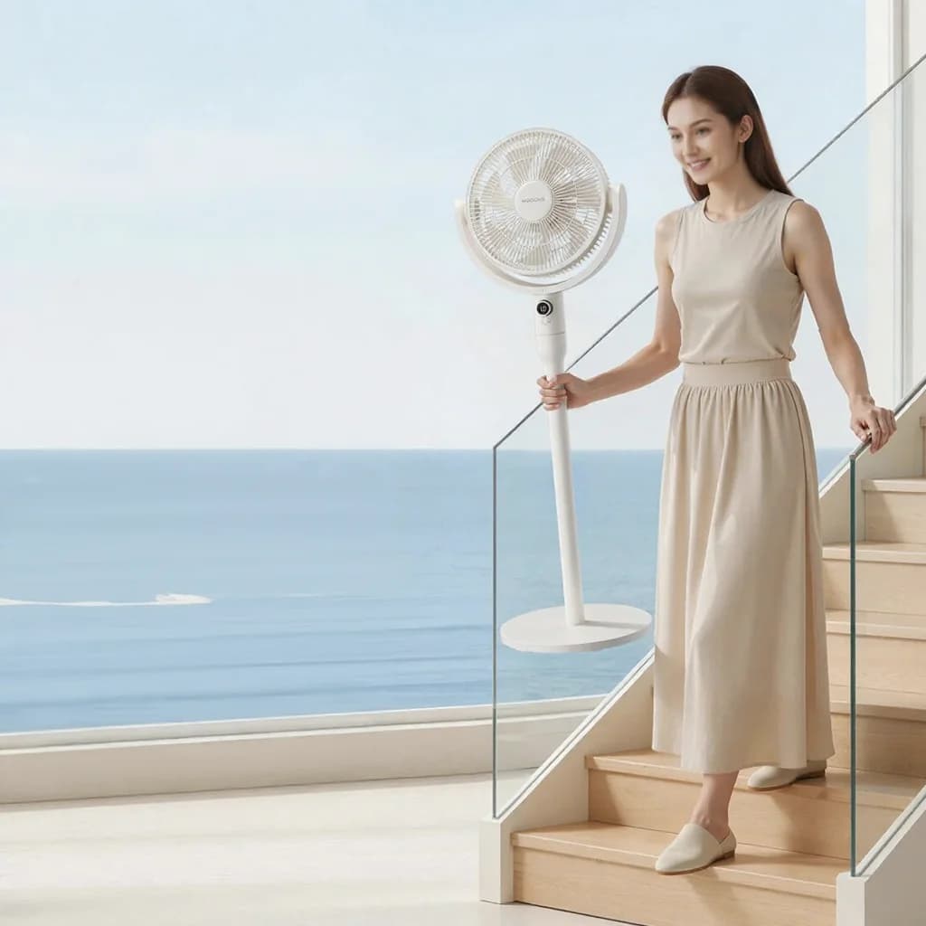 Table Air Circulation Fan with Voice Control and Oscillation
