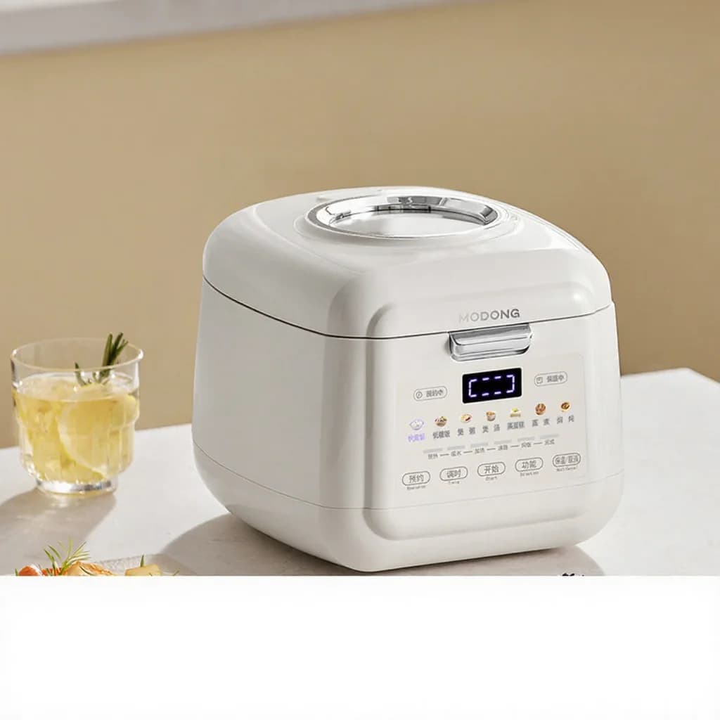 3L Smart Rice Cooker with Ceramic Glazed Inner Pot and Timer
