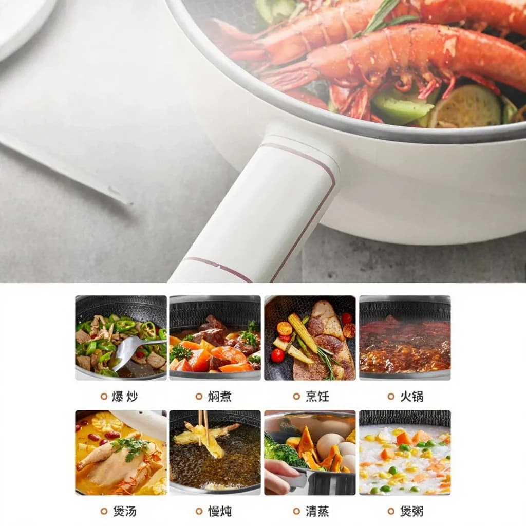 Electric Multifunction Hot Pot with Steam Basket 5L 220V