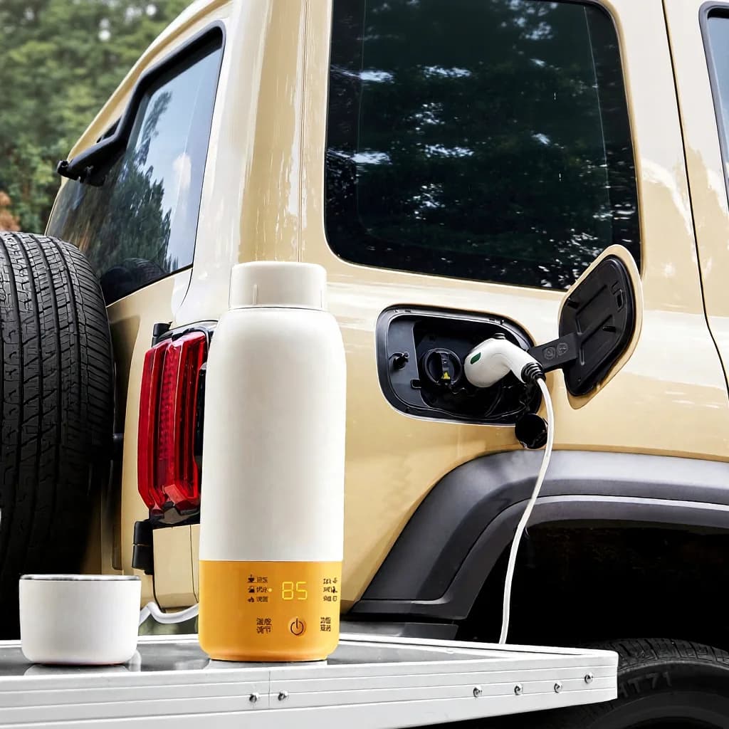 Portable Electric Heating Cup with Temperature Control and Car Use