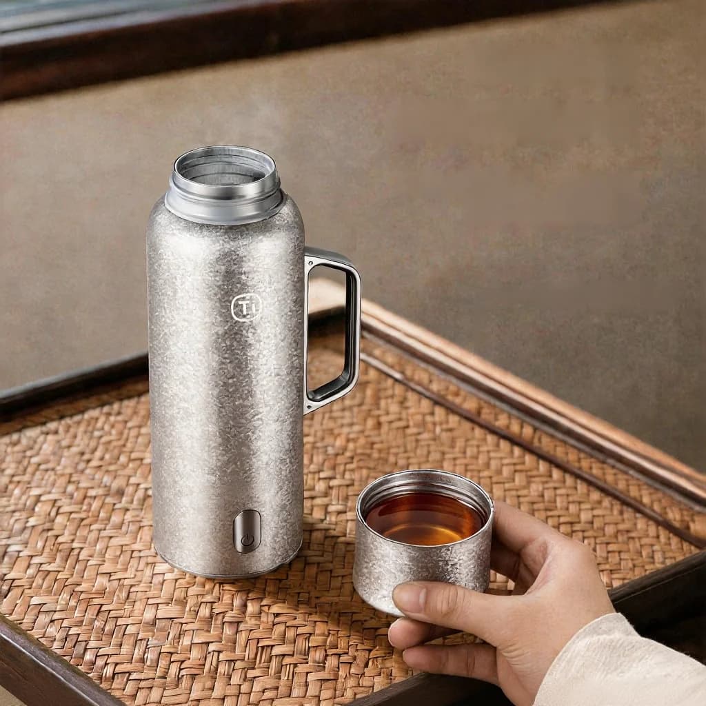 Titanium Heated Insulated Cup With Handle 680ml Gift Box