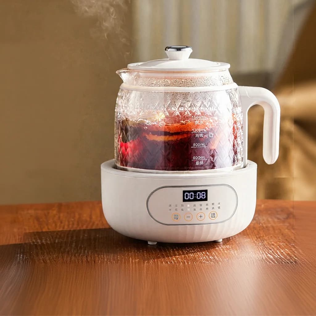 Glass Electric Health Pot with Temperature Control 1.2L