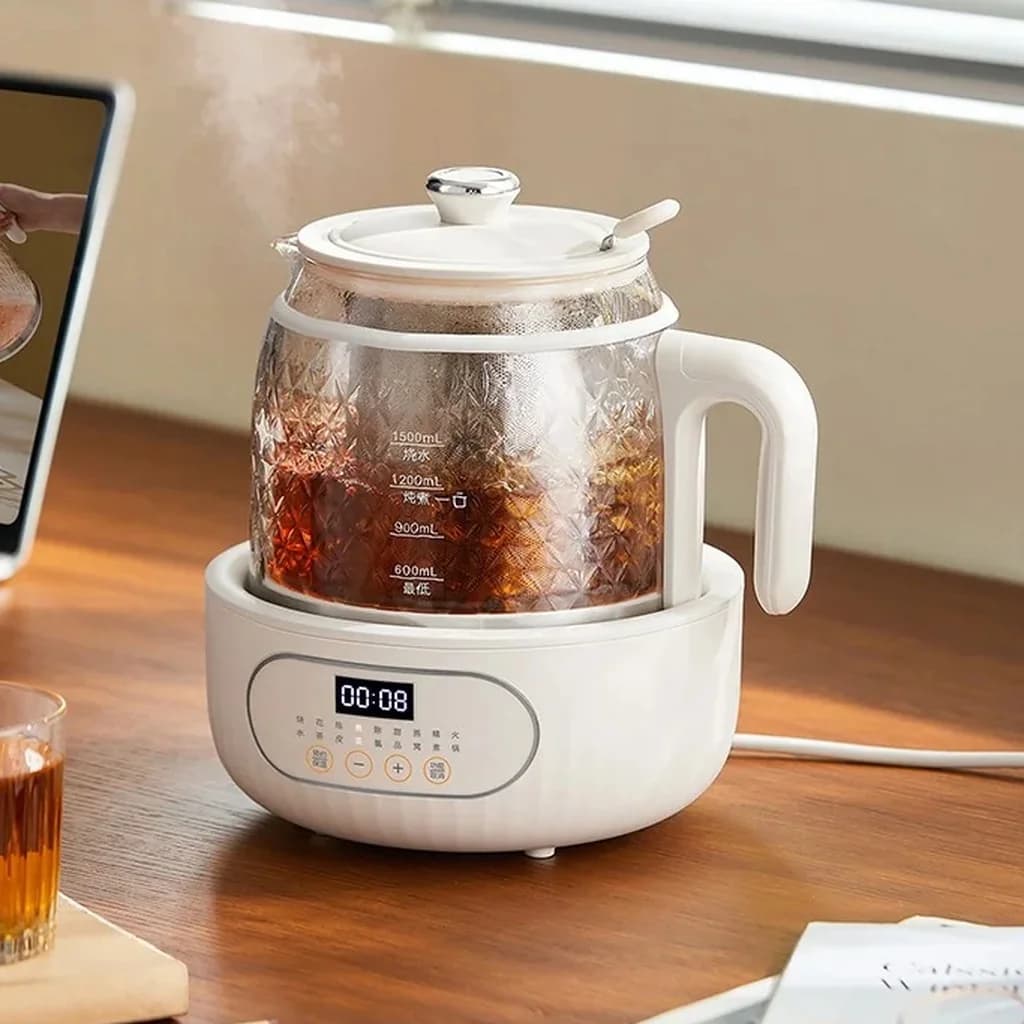 Glass Electric Health Pot with Dual-Layer Anti-Scald