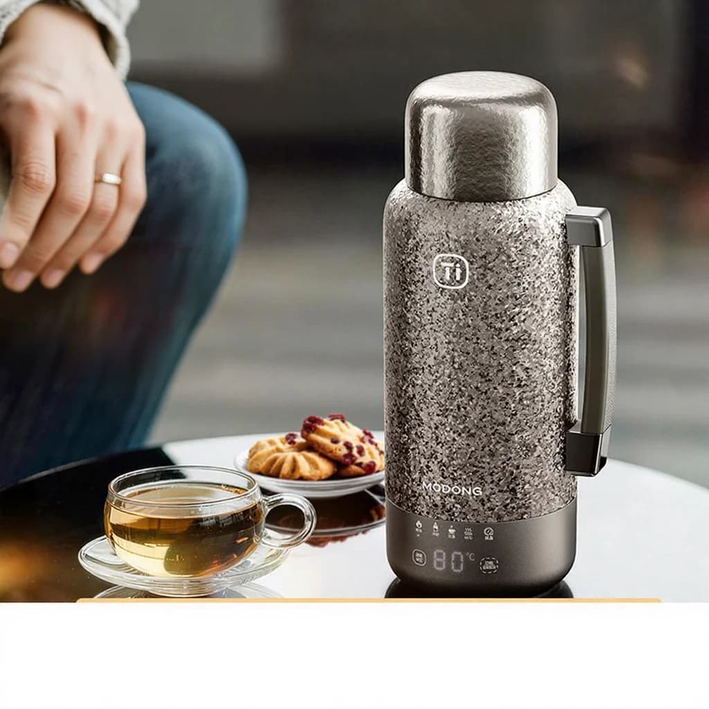 Pure Titanium Electric Heating Cup with Insulation 1200ml