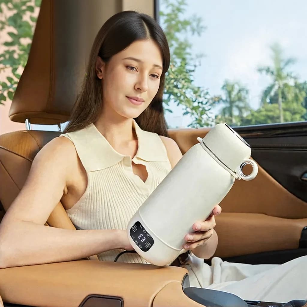 Portable Electric Travel Kettle Heated Cup 1L 316 Stainless Steel