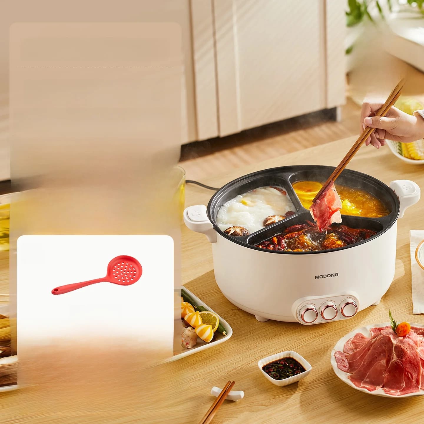 Electric Hot Pot Divider Pot 6L-8L, 220V, 5-6 Person