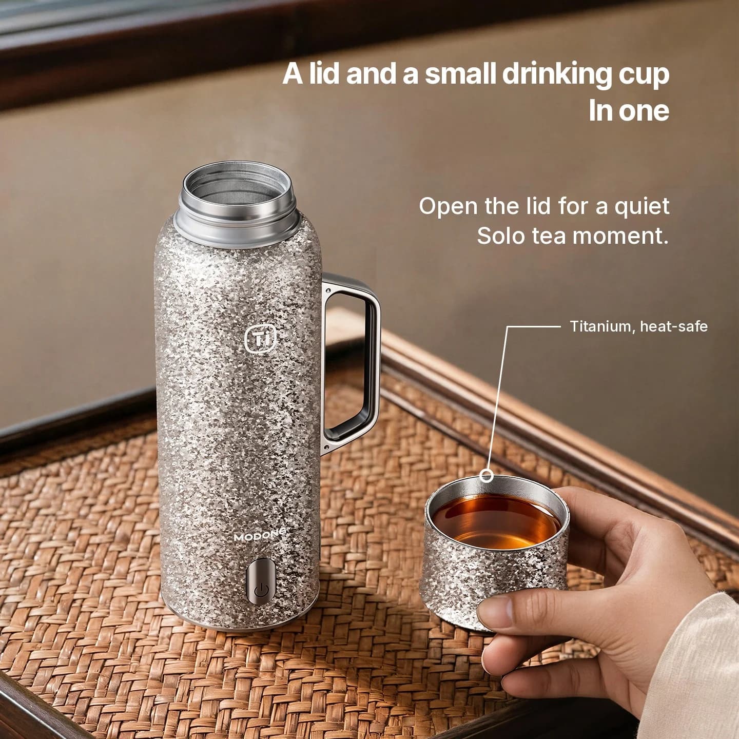 Pure Titanium Insulated Travel Mug With Magnetic Lid