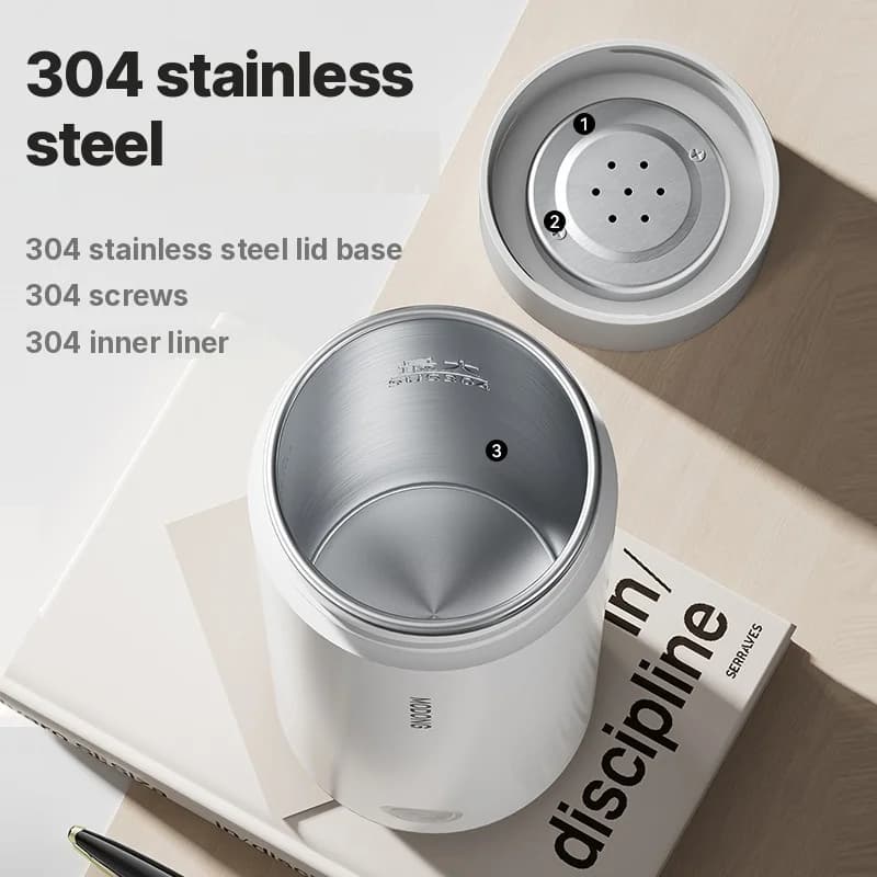 Portable Electric Heating Cup 304 Stainless Steel 300ml 220V