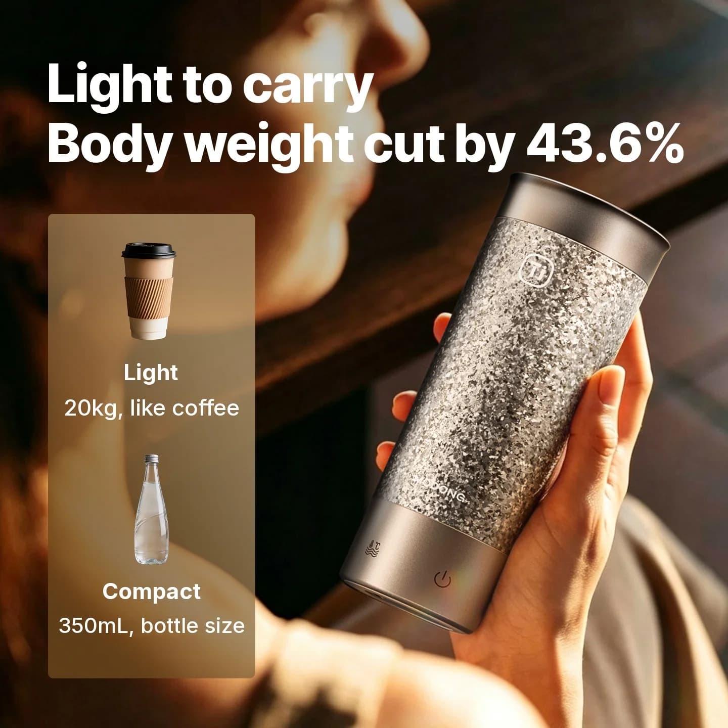 Titanium Electric Heated Travel Cup 350ml with Temperature Control