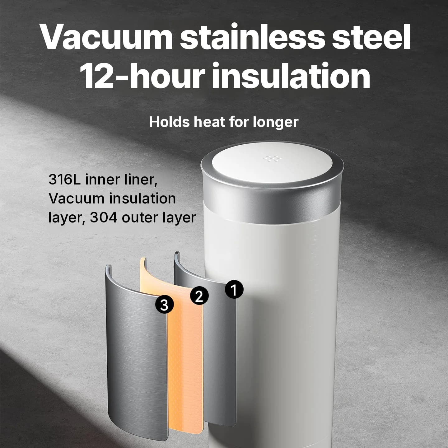 Portable Electric Water Heating Cup 350ml 316L Stainless Steel