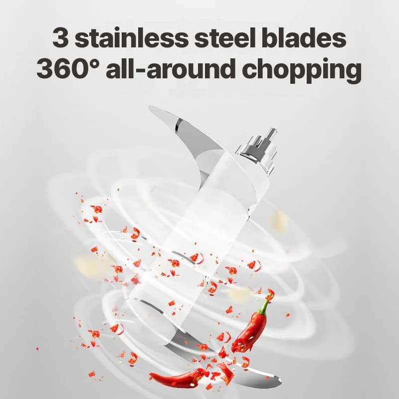 Portable Electric Garlic Chopper 250ml Cordless Food Grinder