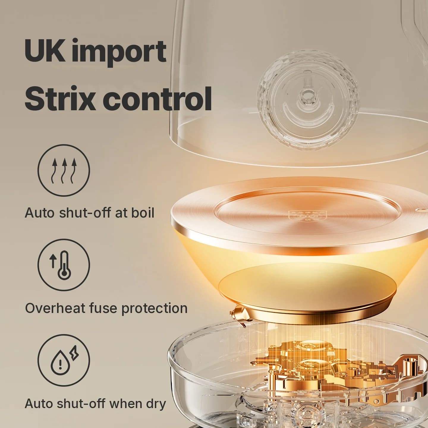 Stainless Steel Electric Kettle With Temperature Gauge 1.8L