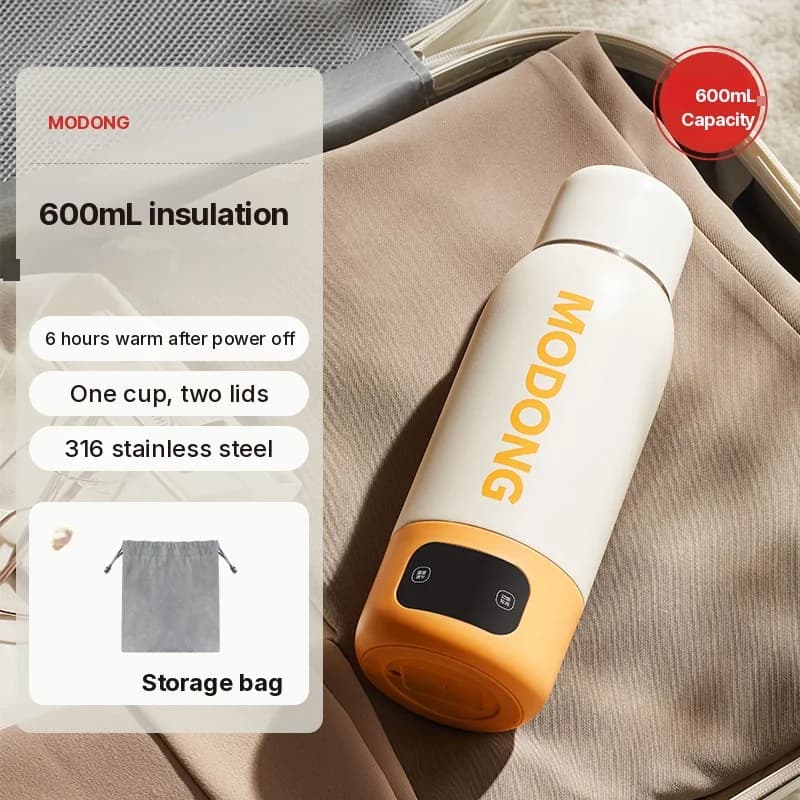 Portable Electric Heating Water Cup 600ml 316 Liner Vacuum Insulated