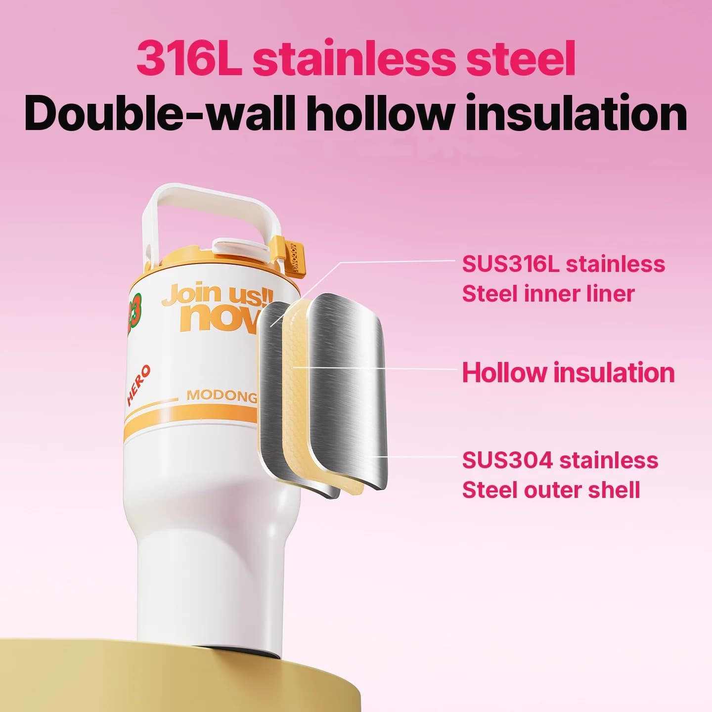 Electric Heating Stirring Cup Portable 220V 2500W 316 Steel
