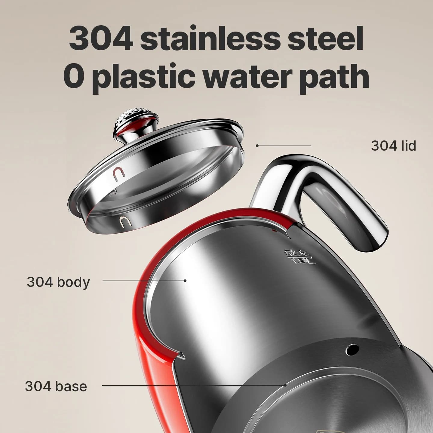 Stainless Steel Electric Kettle With Temperature Gauge 1.8L
