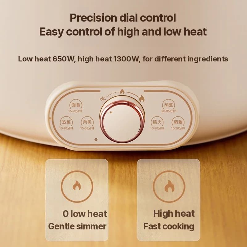 6L Electric Hot Pot With Steaming Basket, Nonstick