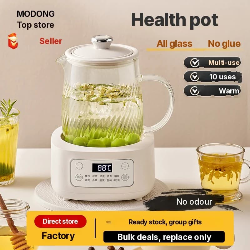 Glass Electric Health Pot 1-1.5L Touch Control for Tea