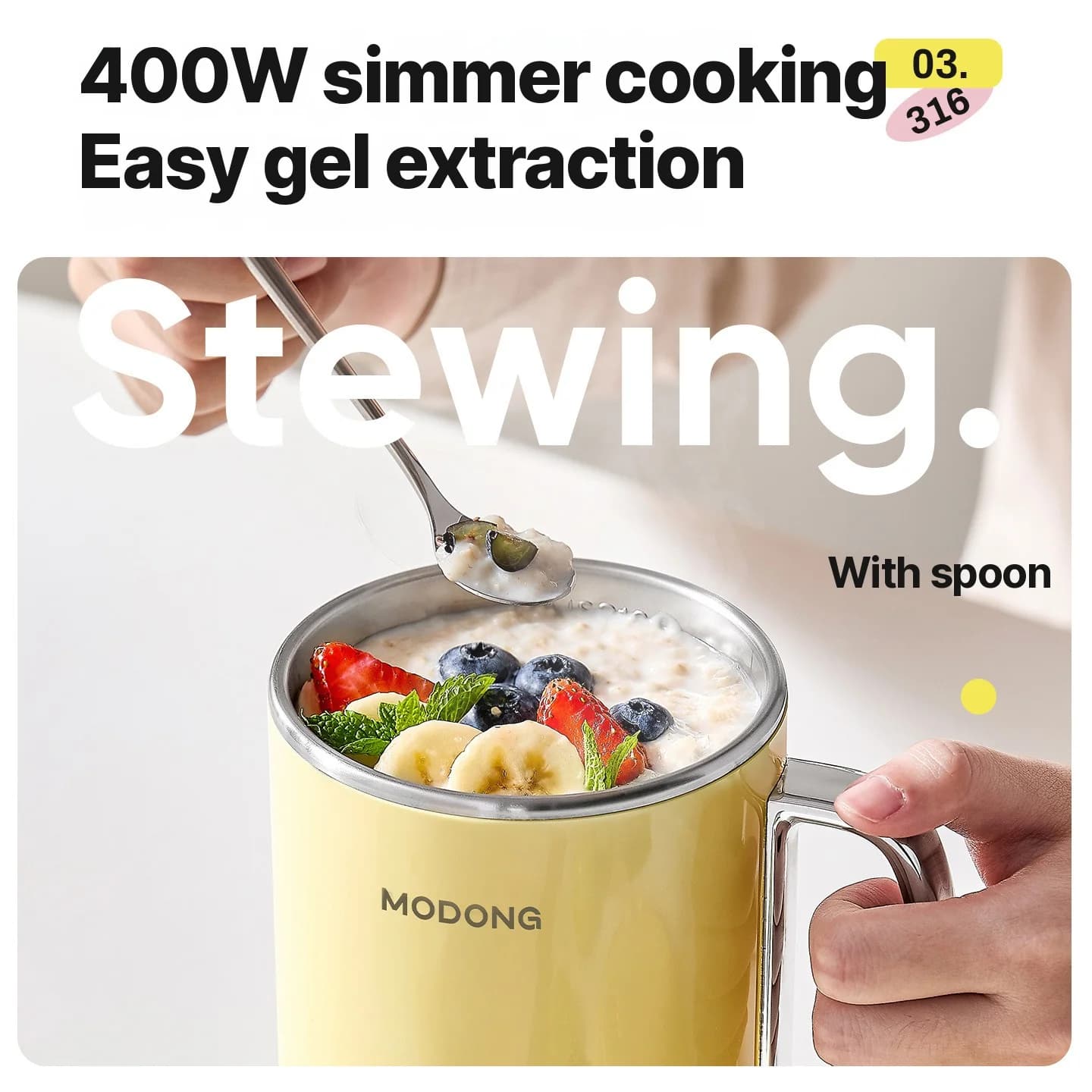 Mini Electric Porridge Cooker Cup 1L Under 220V Touch Control