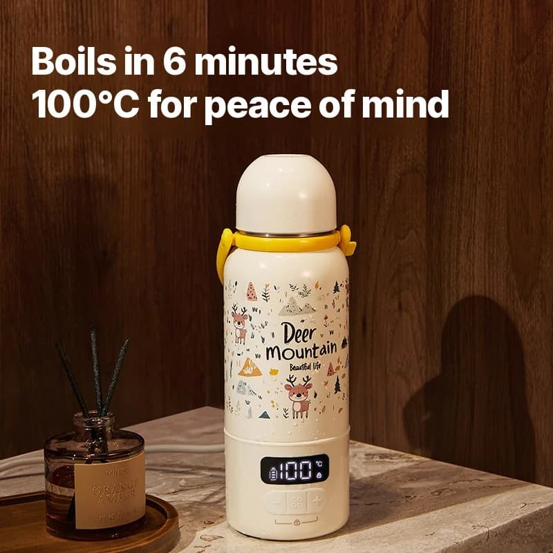 Portable Electric Water Heating Cup With 100°C Boil And Thermostat