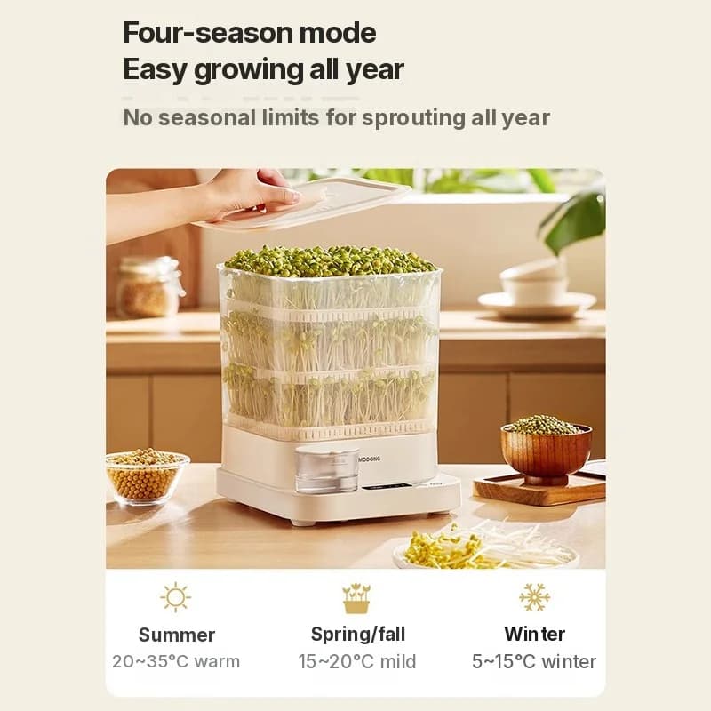 Electric Sprout Maker for Home 1.5L 20W 3-Layer