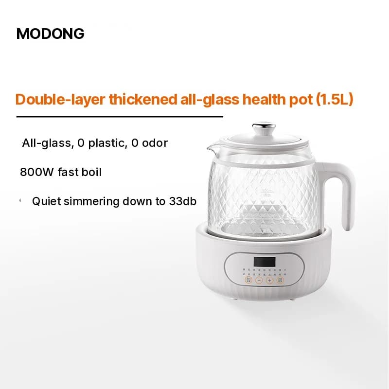 Glass Electric Health Pot with Dual-Layer Anti-Scald