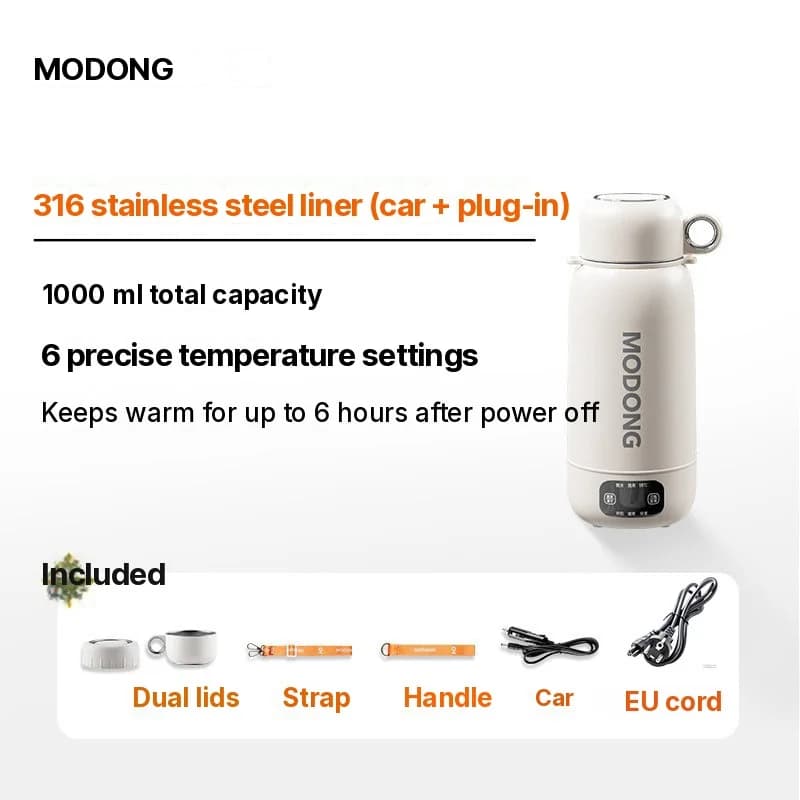 Portable Electric Kettle Travel Car And Plug-In 1L