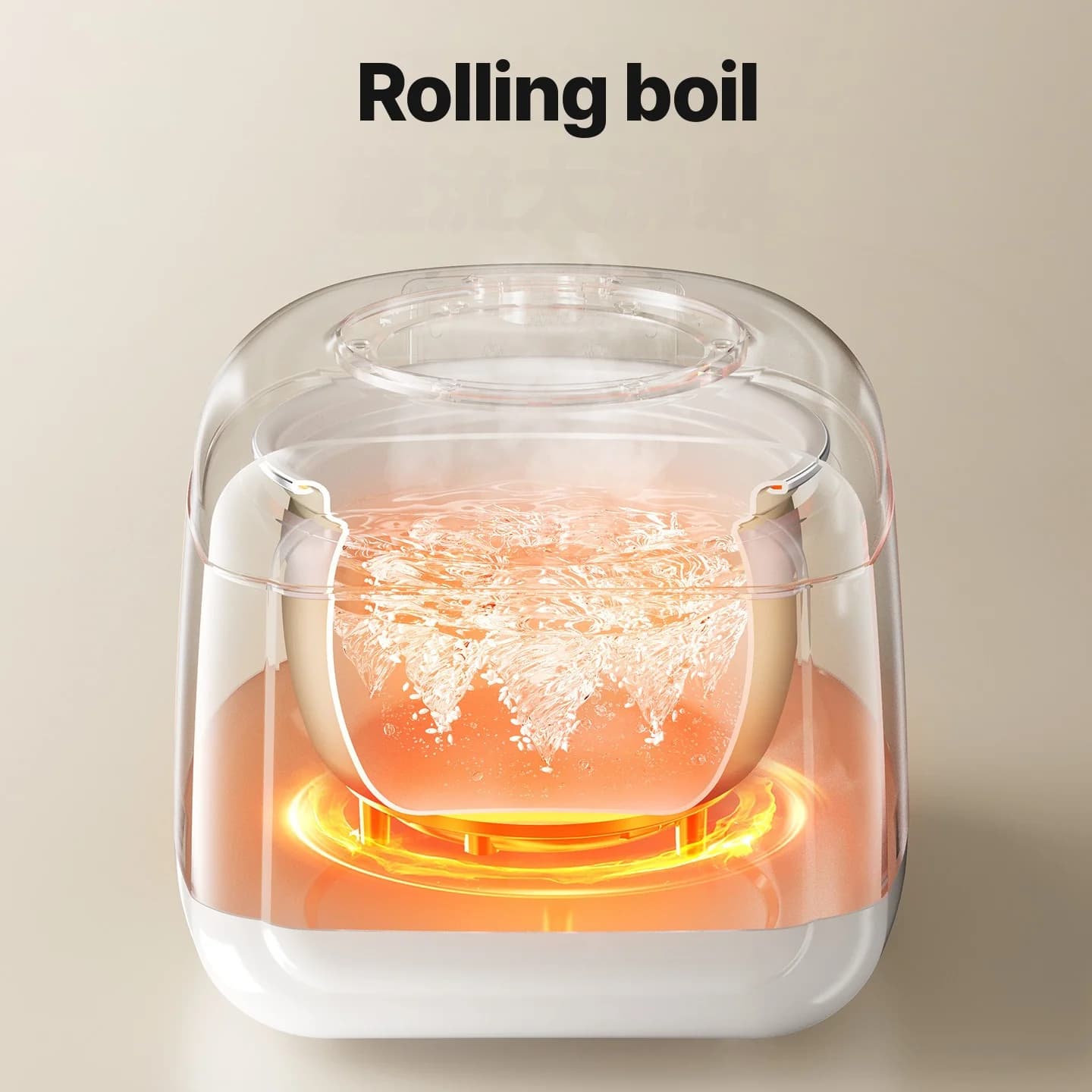 3L Smart Rice Cooker with Ceramic Glazed Inner Pot and Timer