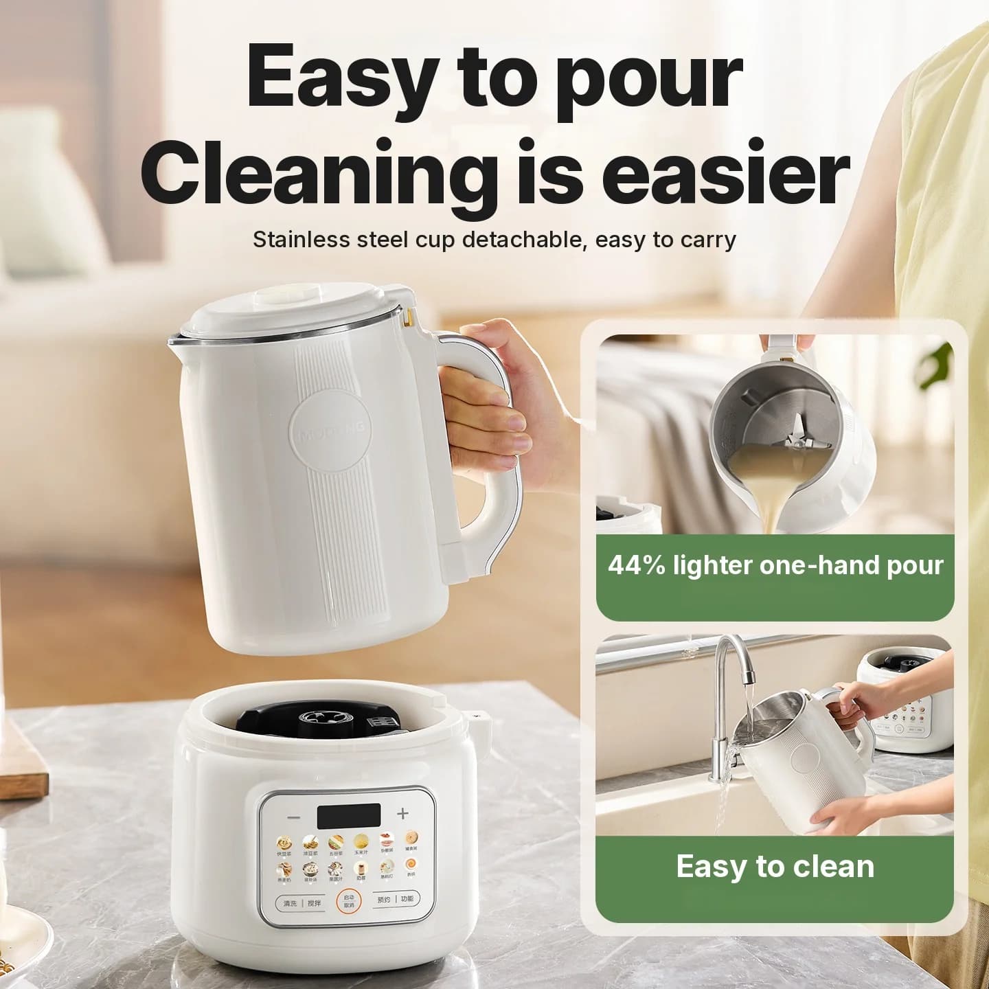 Heating Blender Soy Milk Maker With Self-Cleaning 800W