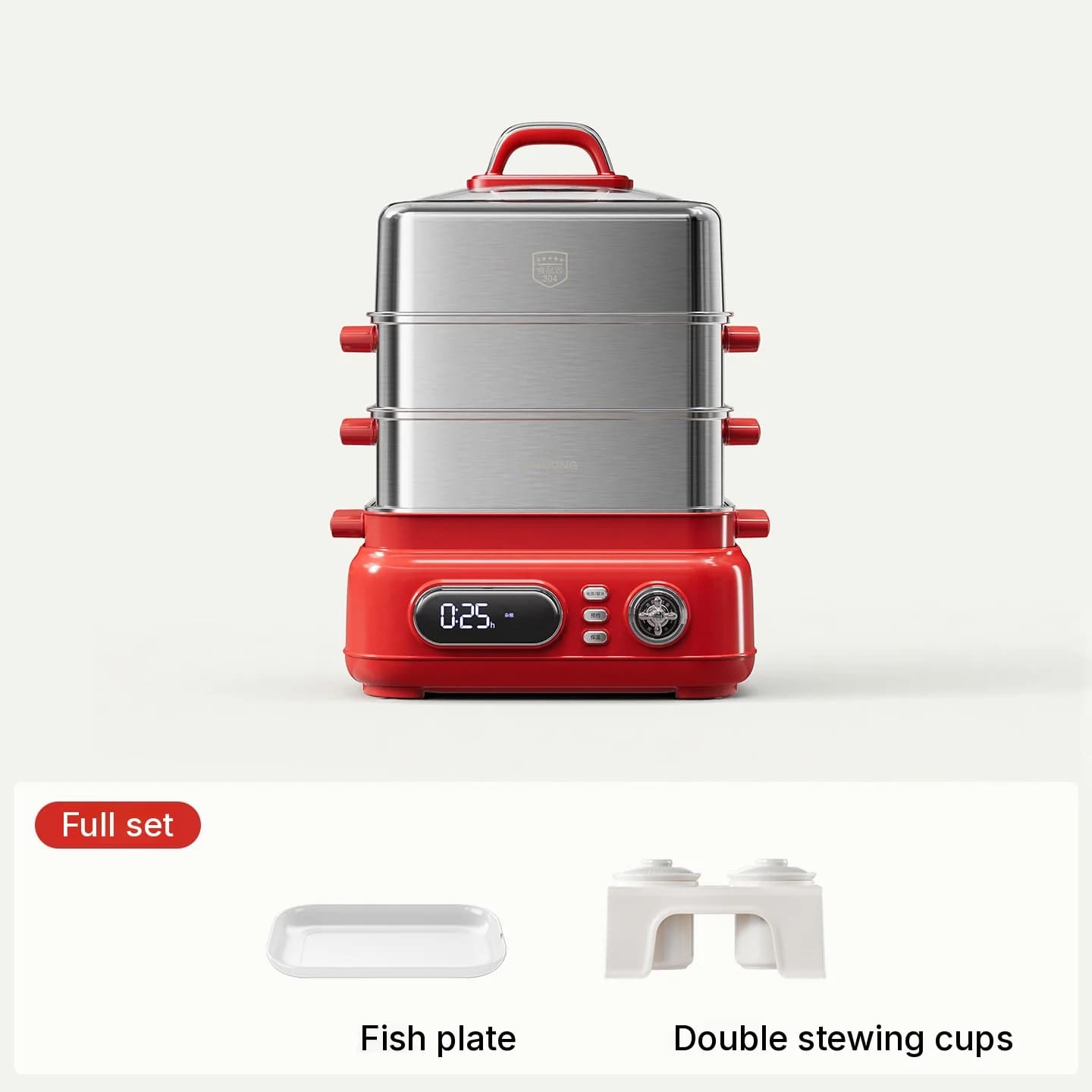 Electric Stainless Steel 3-Tier Steam Cooker 18L 220V 1500W