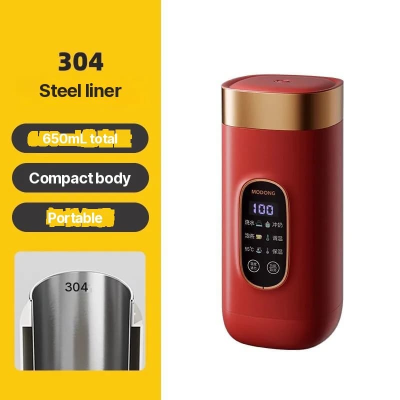 Portable Electric Heating Water Cup 650ml 304 Liner 220V