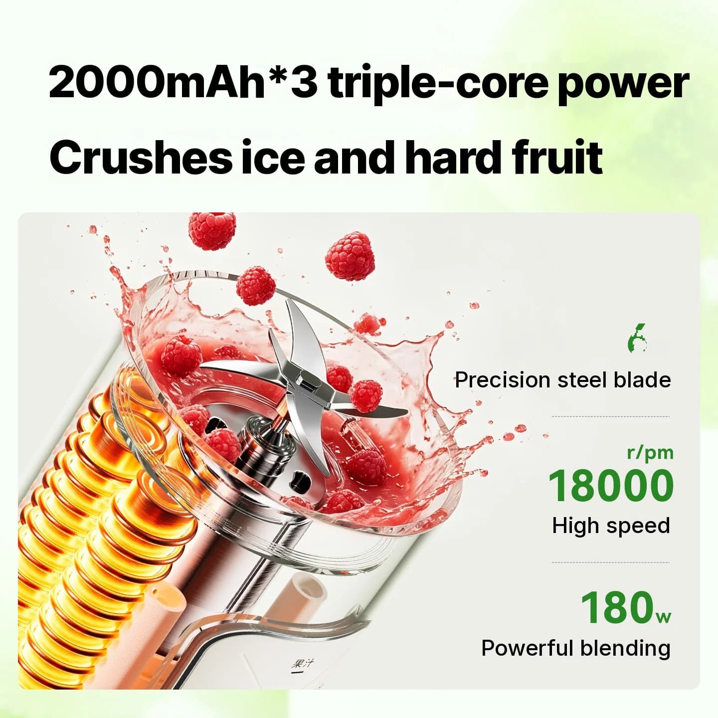 Portable Wireless Blender Cup With Dual Cups and Ice Crushing