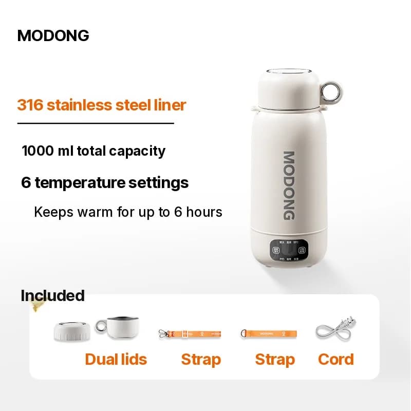 Portable Electric Kettle Travel Car And Plug-In 1L