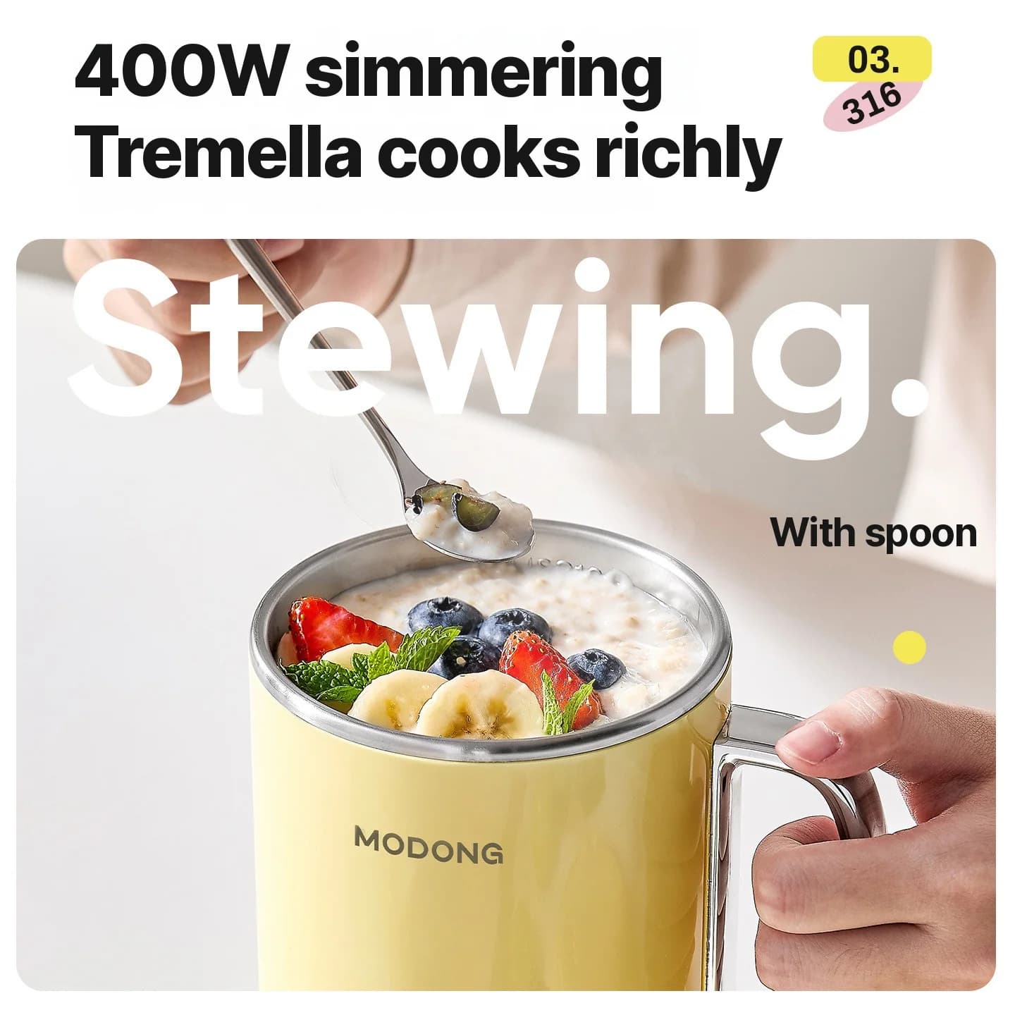 Mini Electric Porridge Cooker Cup 1L Under 220V Touch Control