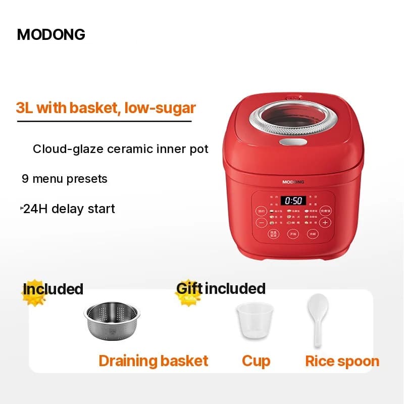 3L Electric Rice Cooker With Ceramic Coated Inner Pot
