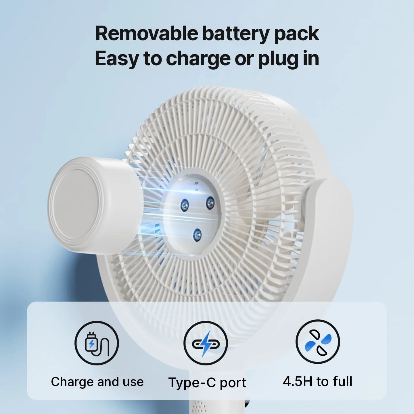Table Air Circulation Fan with Voice Control and Oscillation