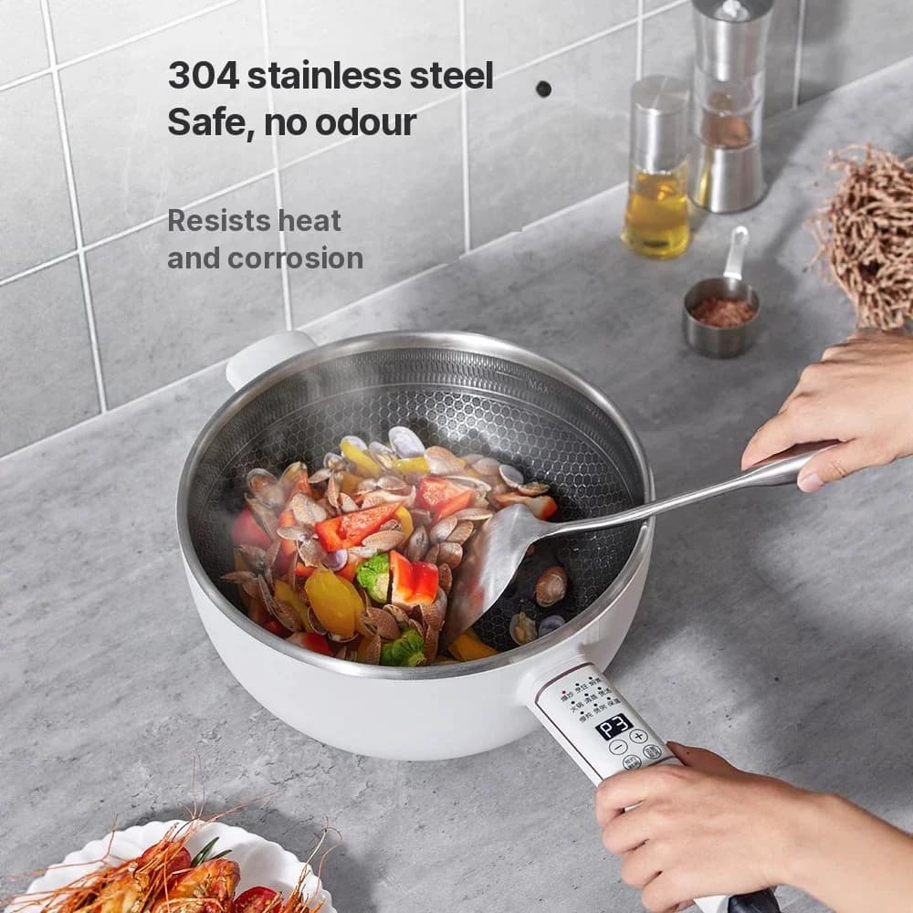 Electric Multifunction Hot Pot with Steam Basket 5L 220V