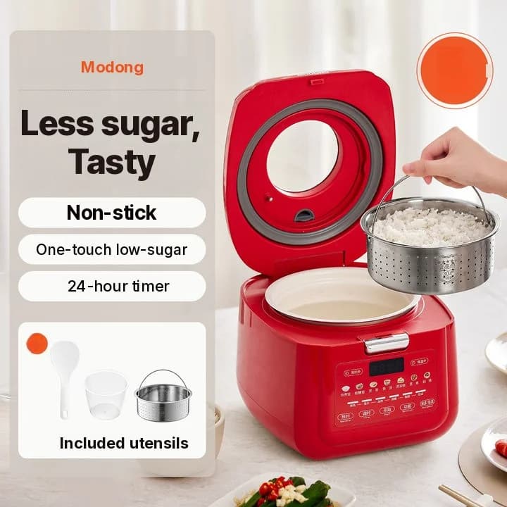 3L Smart Rice Cooker with Ceramic Glazed Inner Pot and Timer