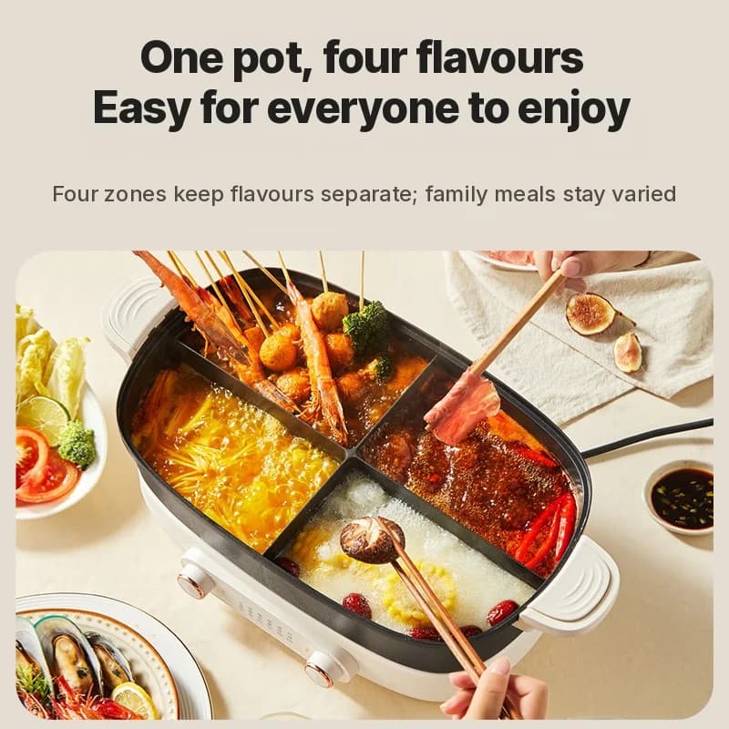 Split Electric Hot Pot 7L Dual-Zone Independent Temperature Control