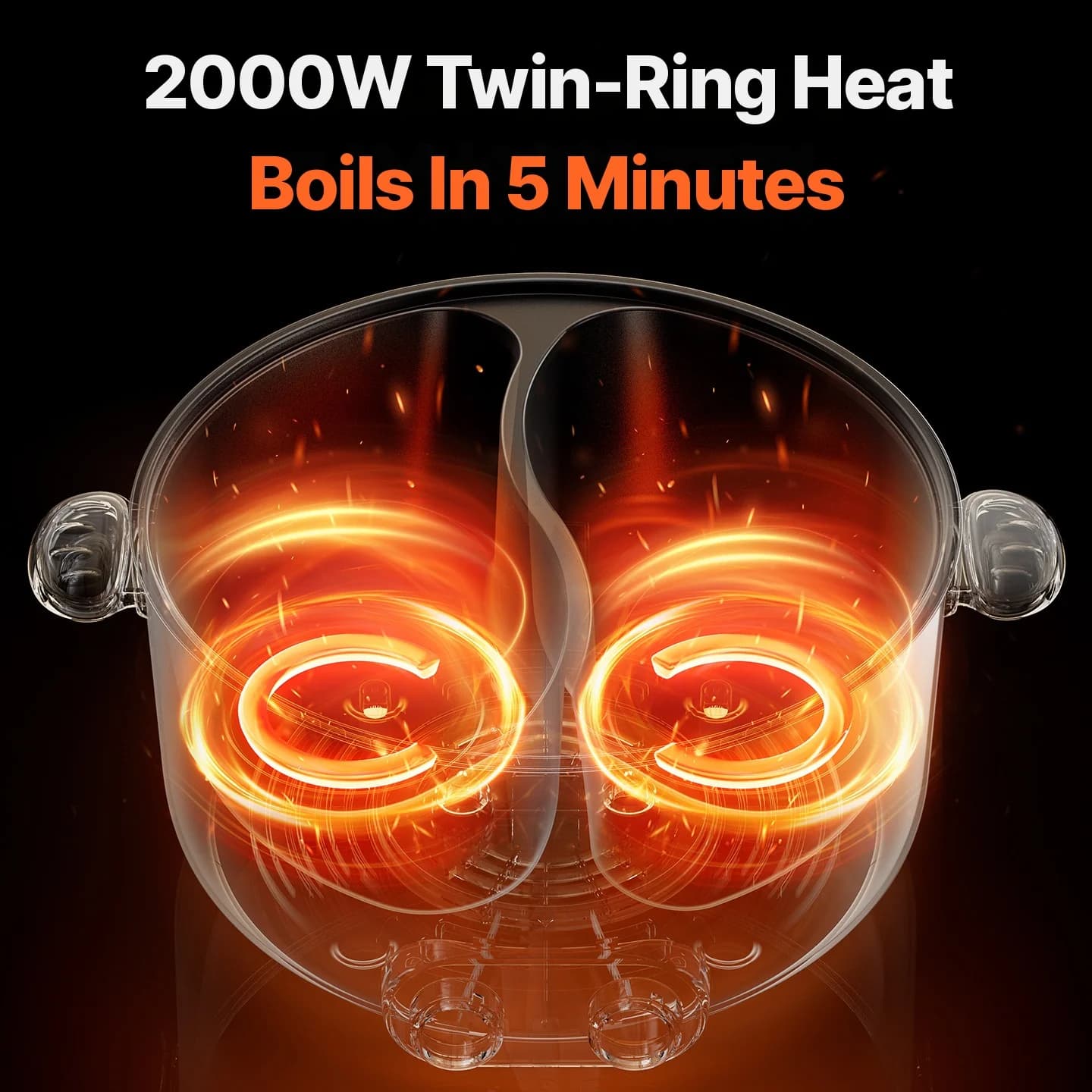 6L Dual Zone Electric Hot Pot With Independent Temperature Control