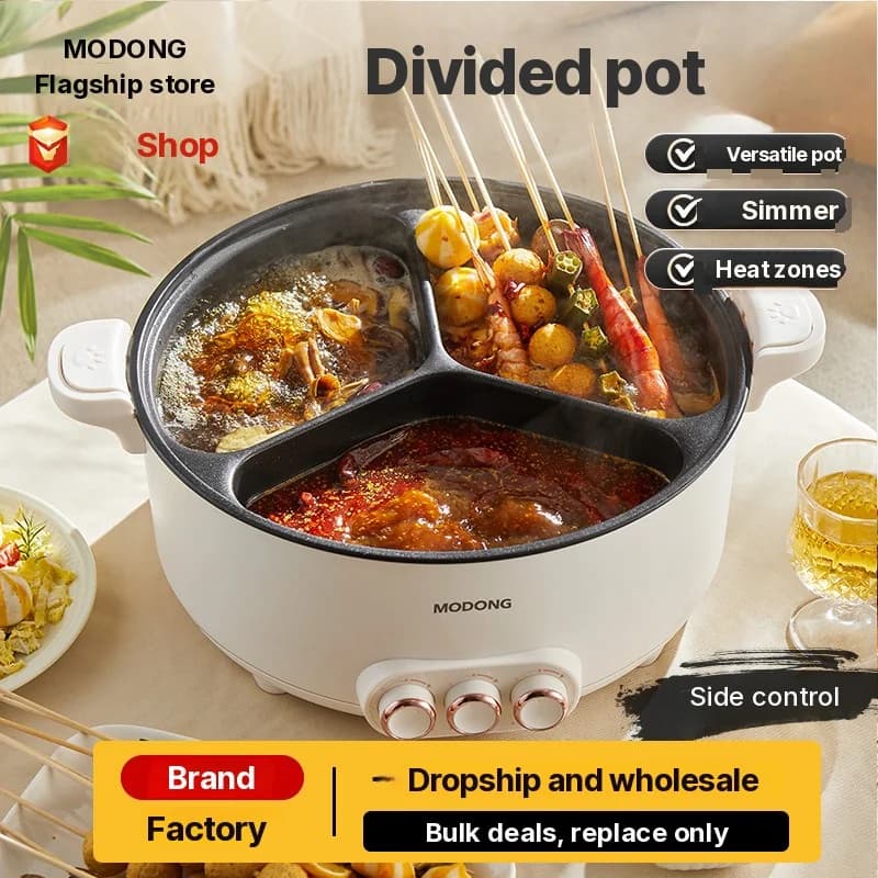 Electric Hot Pot Divider Pot 6L-8L, 220V, 5-6 Person