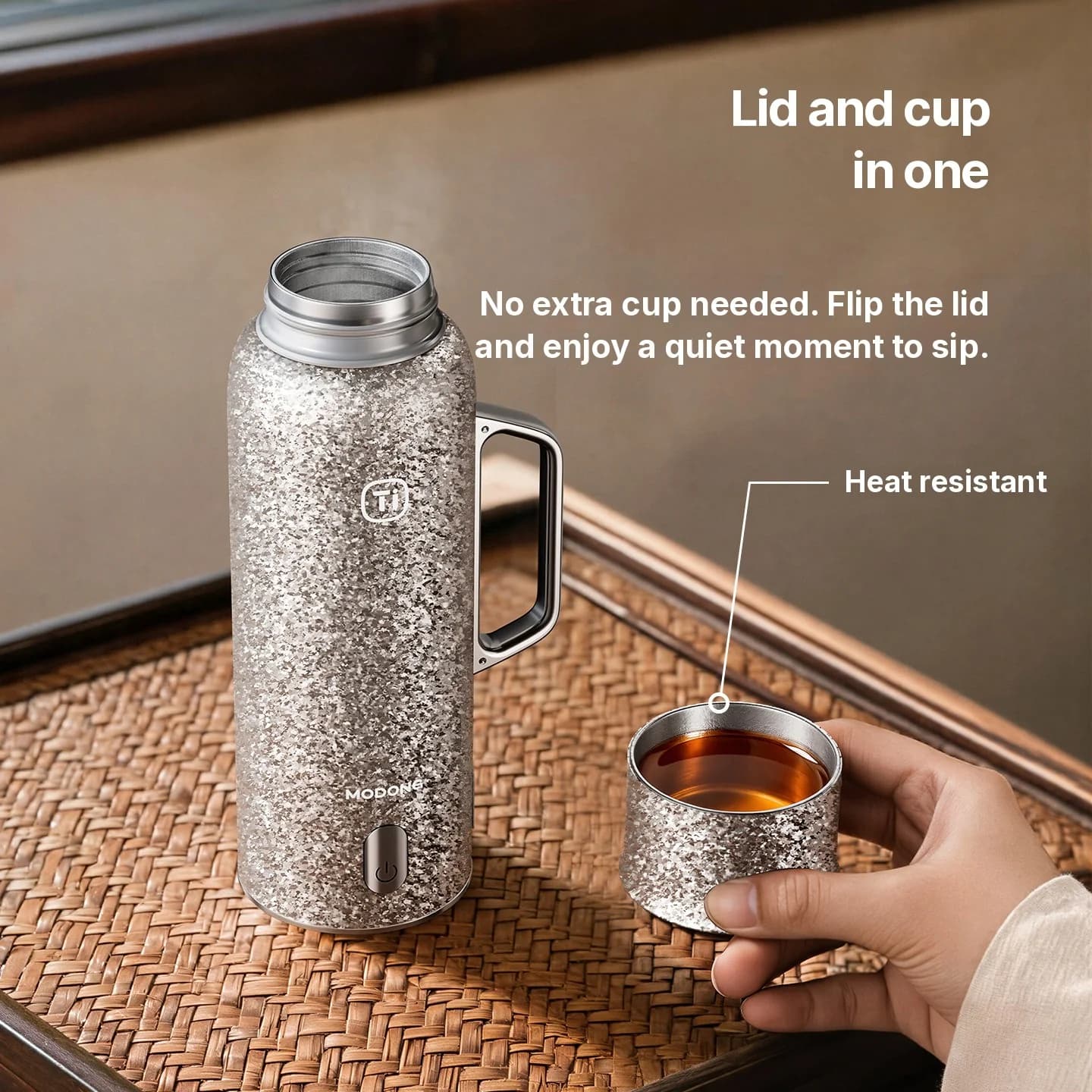 Pure Titanium Insulated Cup With Temperature Display, 601-700ml