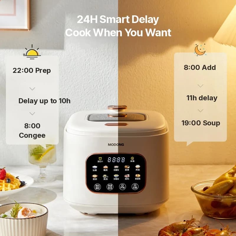 3L Electric Rice Cooker With Glass Window and Timer