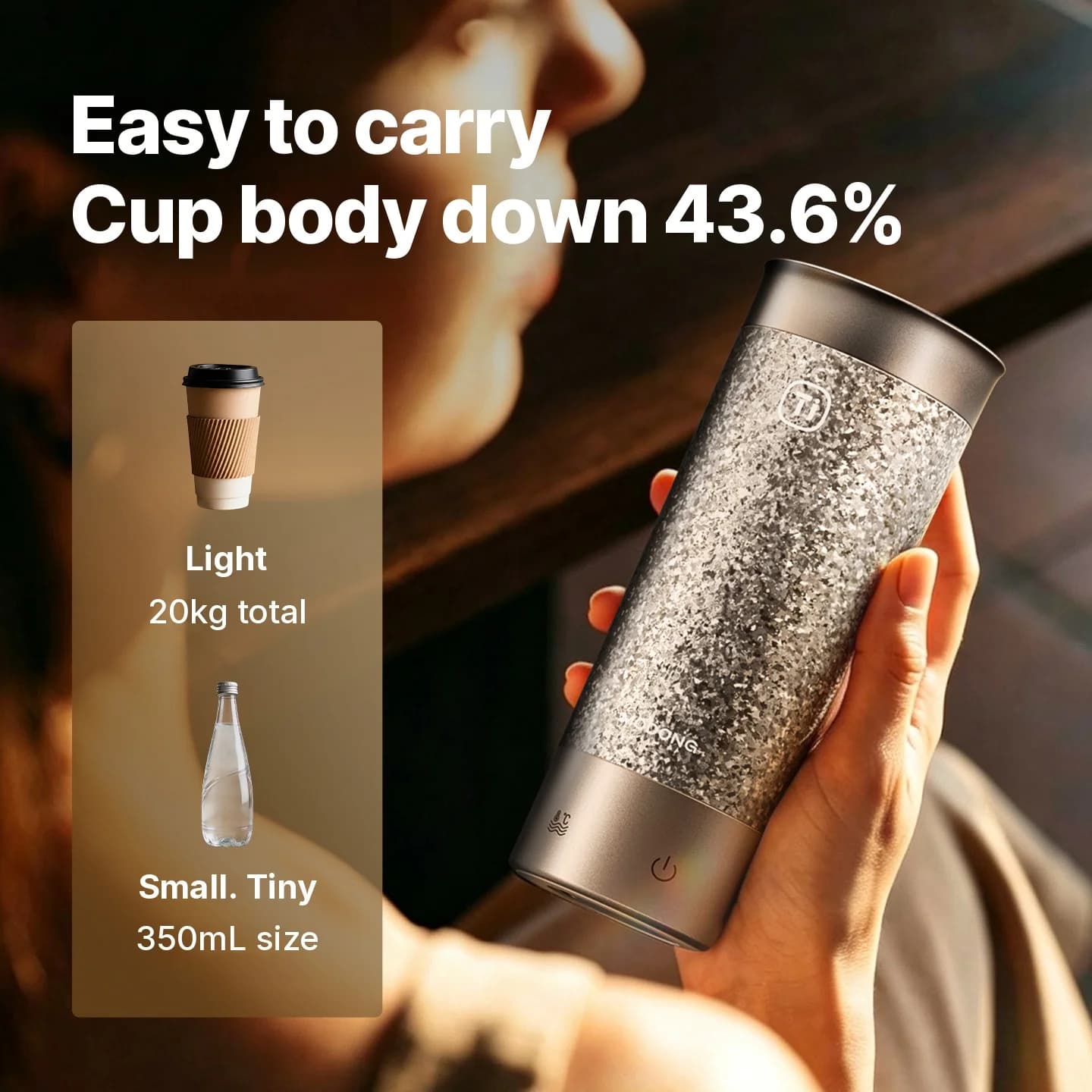 Titanium Portable Electric Heating Cup 350ml Gift Box