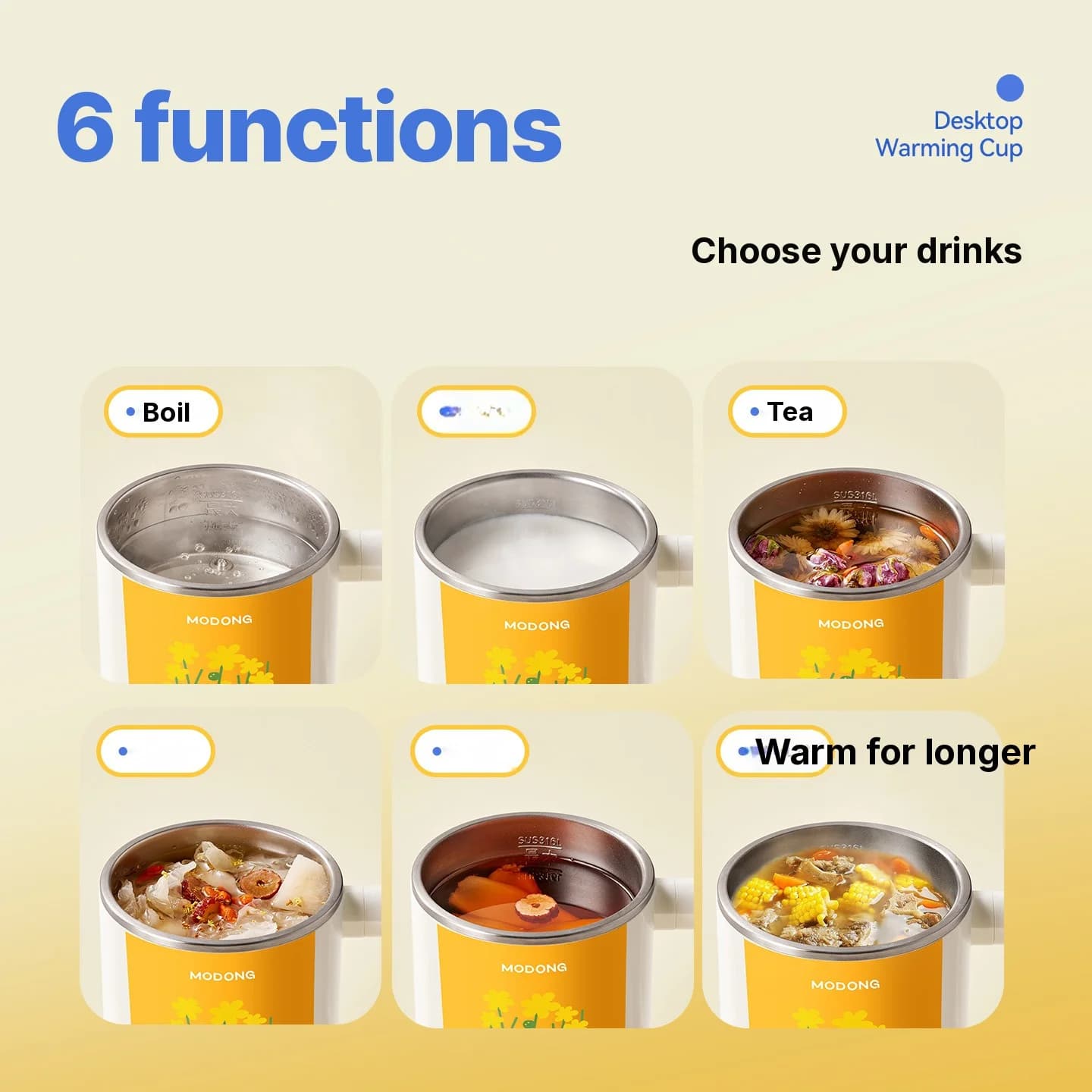 Electric Heating Cup with 304 or 316L Stainless Steel Liner
